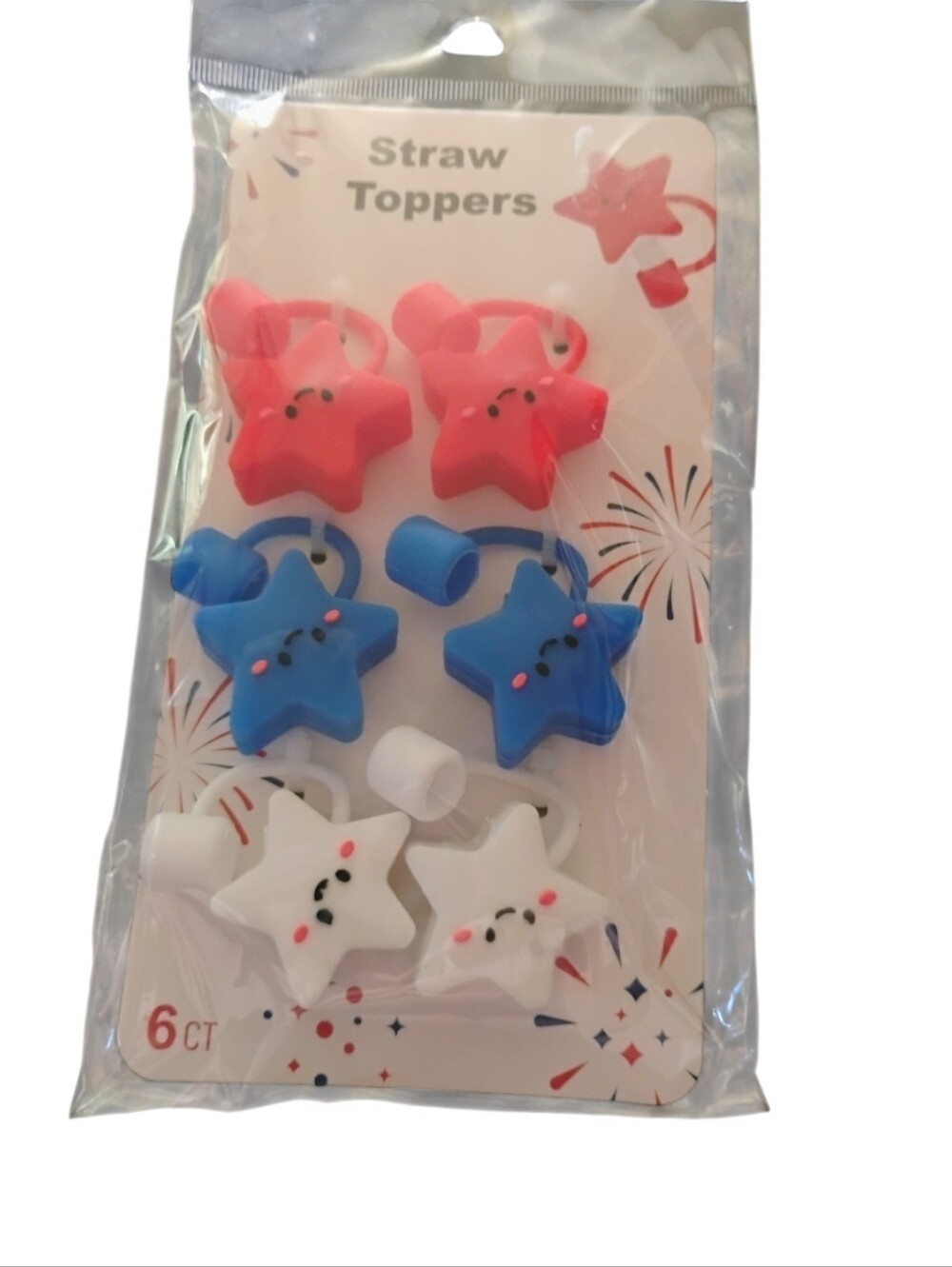 Star-Shaped Straw Toppers  (6-Count)